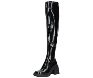 Overkneestiefel STEVE MADDEN "STEVE MADDEN Stiefel Lederimitat", Damen, Gr. 37, schwarz (schwarz lack), Lederimitat, Schuhe (65482026-37) schwarz lack