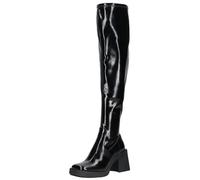Overkneestiefel STEVE MADDEN "STEVE MADDEN Stiefel Lederimitat", Damen, Gr. 40, schwarz (schwarz lack), Lederimitat, Schuhe Overkneestiefel (65482026-40)