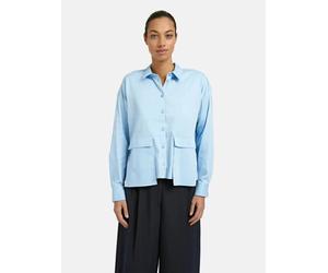 Overlapping Pocket Blouse Blau M