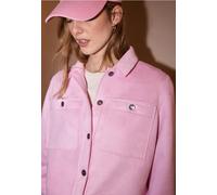 Kurzjacke STREET ONE STUDIO, Damen, Gr. 36, tulip pink, Stoff, 94% Polyester, 6% Elasthan, unifarben, normal normal, V-Ausschnitt, Bündchen, Jacken Kurzjacke, in Velours-Optik (42596962-36) tulip pink