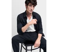 Langarmhemd CINQUE "CIMESSI", Herren, Gr. S, N-Gr, blau (dunkelblau), Web, Obermaterial: 52% Polyester, 21% Polyamid, 17% Viskose, 10% Elasthan, unifarben, relaxed fit hüftbedeckend, 1-Knopf-Manschett