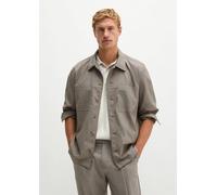 Kurzjacke MARC O'POLO "in lässiger Woll-Optik", Herren, Gr. M, beige (medium grau), Obermaterial: 54% Polyester, 23% Viskose, 22% Wolle (Schafwolle), 1% Elasthan, unifarben, regular fit, Manschette, J