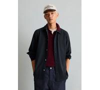 Kurzjacke MARC O'POLO DENIM "aus schwerem Interlock Jersey", Herren, Gr. XL, schwarz (schwarz navy), Obermaterial: 96% Baumwolle, 4% Elasthan, unifarben, relaxed fit, Doppelmanschette, Jacken Kurzjack