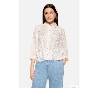 CARTOON - Kurze Hemdbluse mit 3/4-Arm und Knotendetail weiß - Gr. - 38
