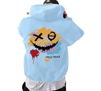 Oversize Hoodie Herren mit Rückenprint Cute Kapuzenpullover Harajuku Sweatshirts Langarmshirt Männer Langarm Pullover Freizeit Teenager Jungen Sweatshirt Basic für Sport Fitness Outdoor Übergangsjacke