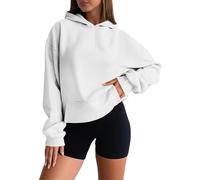 Oversize Kapuzenpullover Damen Aesthetic Y2k Hip Hop Hoodie Lässig Teenager Mädchen Sweatshirt Einfarbig Kapuzenpulli Langarmshirt Langarm Hooded Sweat für Sport Fitness Outdoor Übergangsjacke