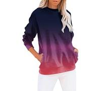 Oversize Pulli Damen Sweatshirt Baumwolle Herbst Oberteile T Shirt Longshirt Sommer Date Mit Mir Selbst Oberteil Schwarz Langarmshirts Hoodie Kurzarm Pullover Cropped Blau Weiß Gestreift Derbe
