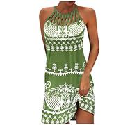 Oversize Pullover Damen Damen Kleidung Strickkleid Damen Weihnachten Schlittschuhe Damen Drucken Cut Out Halter Ärmellos Mini Kleid Sexy Kurz Trägerkleid Sommer Locker Trägerkleid Spitzenkleider