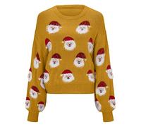 Oversize Pullover Damen Ugly Christmas Sweater Damen Damen Pulli Damenpullover Langarm Elegant Pullover V Ausschnitt Damen Kostüm Weihnachten Damen Weihnachtspullover+Damen