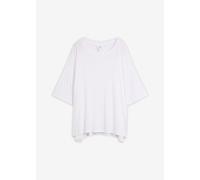 Oversize-Shirt BONPRIX, Damen, Gr. 56/58 (XXXL), weiß, Jersey, Obermaterial: 95% Viskose, 5% Elasthan, unifarben, oversize Po-bedeckend, Rundhals, Shirts, oversize Passform, Halbarm-Design, aus Viskos