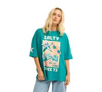 Oversize-Shirt BILLABONG "Salty Since", Damen, Gr. S, grün (deep lagoon), Obermaterial: 100% Baumwolle., Shirts (22617154-S) deep lagoon