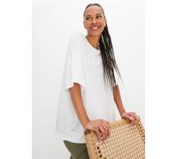 Oversize-Shirt BONPRIX, Damen, Gr. 36/38 (S), weiß, Jersey, Obermaterial: 95% Viskose, 5% Elasthan, unifarben, oversize Po-bedeckend, Rundhals, Shirts, oversize Passform, Halbarm-Design, aus Viskose u