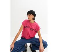 Oversize-Shirt BONPRIX, Damen, Gr. 40/42 (M), rosa (pinklady, schwarz bedruckt), Obermaterial: 100% Baumwolle, bequem, Shirts Oversize-Shirt (61689544-40)