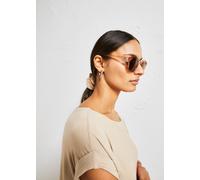 Oversize-Shirt BONPRIX "Oversize-Shirt aus fließender Viskose", Damen, Gr. 32/34 (XS), beige (sand), Obermaterial: 95% Viskose, 5% Elasthan, oversize, Shirts Oversize-Shirt, oversize Passform, Kurzarm