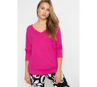 Oversize-Shirt BONPRIX "Oversized-Shirt aus fließender Viskose", Damen, Gr. 40/42 (M), rosa (magnolienpink), Obermaterial: 95% Viskose, 5% Elasthan, bequem, Shirts, weite Passform, 3/4-Ärmel, weiter A