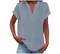 Oversize Shirt Damen Longshirt Sommershirt Strand Oberteil Mit Taschen Einfarbig Longbluse Lose Tunika Basic Tops Casual T-Shirt Elegant Sweatshirt