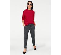 Oversize-Shirt HEINE "Oversized Shirt", Damen, Gr. 42, rot, 70% Viskose, 25% Polyamid, 5% Elasthan, unifarben, Shirts (60020430-42) rot