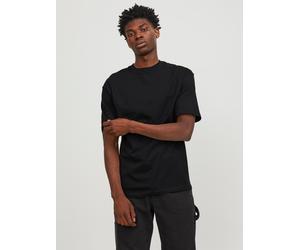 Oversize-Shirt JACK & JONES "JJEBRADLEY Oversize T-Shirt mit klassischem Rundhalsausschnitt", Herren, Gr. M, schwarz, Jersey, Obermaterial: 100% Baumwolle, unifarben, oversize taillenbedeckt, Rundhals