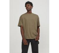 Oversize-Shirt JACK & JONES "JJEBRADLEY Oversize T-Shirt mit klassischem Rundhalsausschnitt", Herren, Gr. XS, grün (bungee cord), Jersey, Obermaterial: 100% Baumwolle, unifarben, oversize taillenbedec