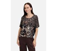 Oversize-Shirt mit Aufdruck Braun/Beige 48