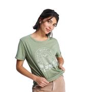 Oversize-Shirt ROXY "Oceanwave Regular Slub", Damen, Gr. XL, grün (oil grün), 60% Baumwolle, 40% Polyester, Shirts (81868748-XL) oil grün