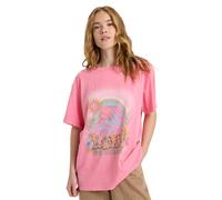 Oversize-Shirt ROXY "Sunnyoversize Optic Wash", Damen, Gr. XL, rosa (pink cosmos), 100% Baumwolle, Shirts (16412224-XL) pink cosmos