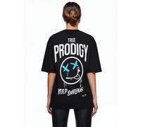 Oversize-Shirt TRUEPRODIGY "Kenji F Logo Print Oversized Rundhals", Damen, Gr. M, schwarz, Obermaterial: 100% Baumwolle CO., Rundhals, Shirts (11708739-M) schwarz