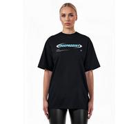 Oversize-Shirt TRUEPRODIGY "Ravi F Logo Print Oversized Rundhals", Damen, Gr. L, schwarz, Obermaterial: 100% Baumwolle CO., Rundhals, Shirts (50814238-L) schwarz
