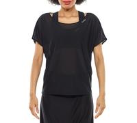 Oversize-Shirt WINSHAPE "DT105", Damen, Gr. XS, schwarz (schwarz, mesh), 88% Polyester, 12% Elasthan, U-Boot-Ausschnitt, Shirts Oversize Shirt T-Shirt, Mesh (23299953-XS) schwarz, mesh