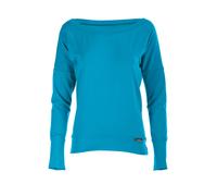 Oversize-Shirt WINSHAPE "Longsleeve WS2", Damen, Gr. XS, blau (türkis), 90% Baumwolle, 10% Elasthan, U-Boot-Ausschnitt, Langarm, Shirts (23104367-XS) türkis
