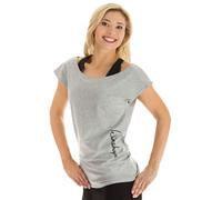 Oversize-Shirt WINSHAPE "WTR12", Damen, Gr. S, grau (grau melange), 48% Baumwolle, 48% Polyester, 4% Elasthan, U-Boot-Ausschnitt, Shirts, Dance-Style (20909343-S) grau melange