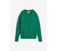 Strickpullover BONPRIX "Oversize-Strick-Pullover", Damen, Gr. 44/46 (L), grün (minzegrün meliert), Obermaterial: 75% Polyacryl, 22% Polyester, 3% Elasthan, oversize, Pullover Strickpullover, aus weich