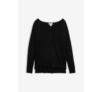 Strickpullover BONPRIX, Damen, Gr. 48/50 (XL), schwarz, Obermaterial: 80% Viskose, 20% Polyamid, oversize, Pullover Strickpullover, aus Viskose und Polyamid, mit Rundhals-Ausschnitt, Oversize Passform