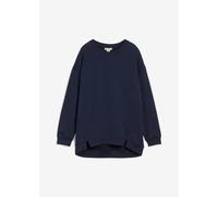 Sweatshirt BONPRIX "Oversize-Sweatshirt", Damen, Gr. 36/38 (S), blau (dunkelblau), Sweatware, Obermaterial: 60% Baumwolle, 40% Polyester, lässig geschnitten hüftbedeckend, Rundhals, angesetztes Bündch
