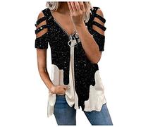 Oversize T Shirt Damen Damen Bluse Weiß Bluse Grün Damen Schlafshirt Damen Oversize Festliche Blusen Damen Bluse Grün Hoodie Damen Oversize Sport Tshirt (2-Black, S)
