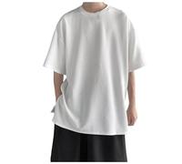 Oversize T-Shirt Herren Baggy Tops Muscle Basic Gym Sport Fitness Übergroßes Sportshirt T-Shirt Basic Oberteile Einfarbige Tshirt Leinen Kurzarm T-Shirt Basic Sommer T-Shirts