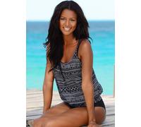 Oversize-Tankini KANGAROOS, Damen, Gr. 38, N-Gr, schwarz, Polyamid, Ethnomuster, Bikini-Sets, im angesagten Ethno-Look (368507-38) schwarz