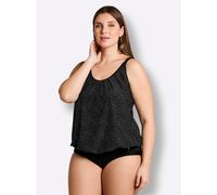 Oversize-Tankini SHEEGO, Damen, Gr. 46, Cup F, schwarz-weiß (schwarz, weiß, getupft), Elasthan, Polyamid, Bikini-Sets (59267347-46) schwarz, weiß, getupft