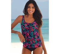 Oversize-Tankini-Top VENICE BEACH "Summer", Damen, Gr. 46, N-Gr, blau (marine bedruckt), Polyamid, Xtra Life LYCRA, floral, Bikini-Oberteile, mit verstellbaren Trägern (467192-46) marine bedruckt
