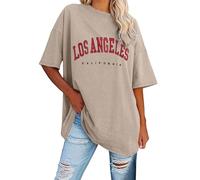 Oversize Tshirt Damen Longshirt Basic Kurzarm Sport Sommer Rundhals Oversize Oberteile Mit Buchstaben Druck Bequemes Leicht Longshirt Frauen Kurzarm Shirts Tunika Top Bluse Tshirt Damen Elegant