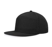 Oversize XXL Blanko Flatbill Mesh Snapback Cap für großen Kopf 59,9 cm - 65 cm Extra Large 6 Panel Camper Style Hut Baseball Cap, A - Schwarz, XXL