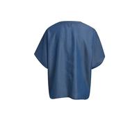 oversized blouse w stand up collar + ruffled placket Blau 42