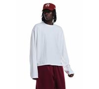 Oversized Boxy Crew Neck Langarm T-Shirt Einfarbig mit Drop-Shoulder Lässiger Relaxed Fit Top für Herbst Winter Alltag