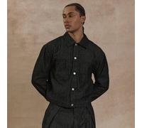 Oversized Boxy Nadelstreifen Knopfdurchgängige Denim Jacke nur Streetwear Frühling&Sommer