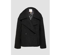 QS Damen 2148265 Caban Jacke aus Bouclé, Grau/Schwarz 9999, XXL