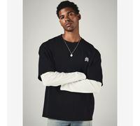 Oversized Crew Neck Kurzarm T-Shirt mit gesticktem Monogramm Logo Detail Streetwear Lässig Alltag Layered Boxy Tee