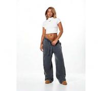 Oversized, gewaschene Jogginghose mit Sterndetails für Damen, lässige, weite Hose mit Kordelzug