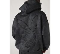 Oversized gewaschener Hoodie mit besticktem Logo-Brustdruck, Mitteltasche, Pullover, Herbst/Winter, Streetwear Sweatshirt