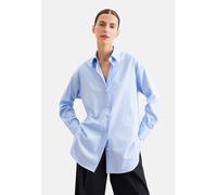 Oversized Hemdbluse aus Baumwollsatin Blau 48 (60.850094-0012-48)