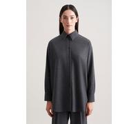 Oversized Hemdbluse aus Flanell Grau 36 (60.850723-0038-36)
